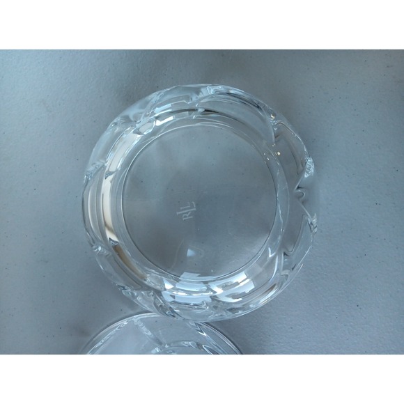 2 Lauren Ralph Lauren ROYALTON Crystal Glass Bowl 6" Set Candy‎ Nut Heavy Luxury - Picture 4 of 9